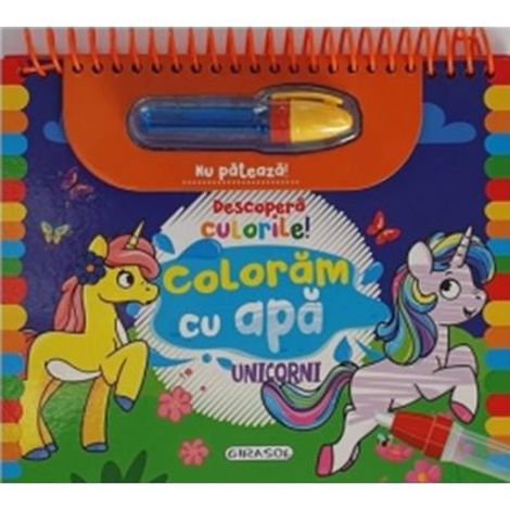 Descopera culorile! Coloram cu apa. Unicorni