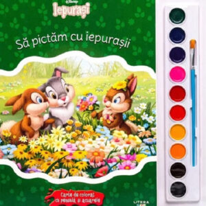 Disney Iepurasi. Sa pictam cu iepurasii. Carte de colorat cu pensula si acuarele