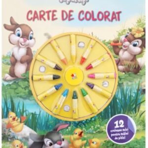 Disney. Iepurasi. Carte de colorat. 12 creioane mici pentru maini de pitici