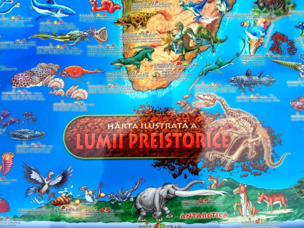 Harta ilustrata a lumii preistorice