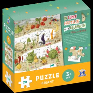 In lumea fructelor si a legumelor cu micul catel de usturoi - Puzzle gigant