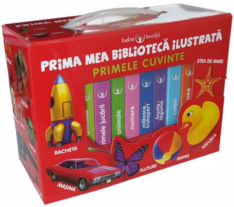 Prima mea biblioteca ilustrata: Primele cuvinte. Bebe invata (Cutie cu 8 carticele)